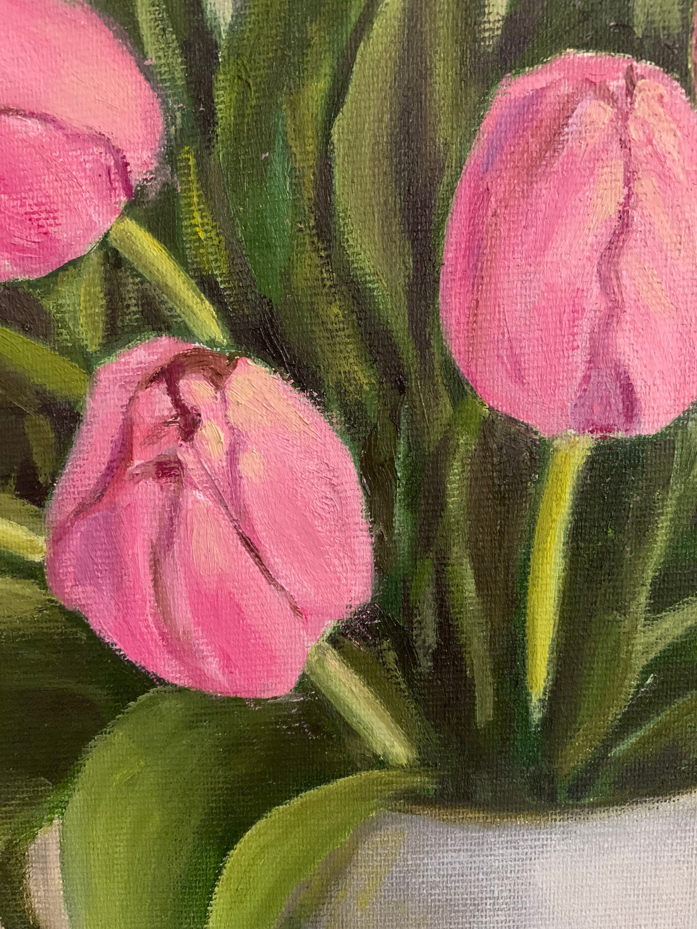 Original Tulip Oil Painting on Canvas, Floral Still Life (16x20) - Etsy