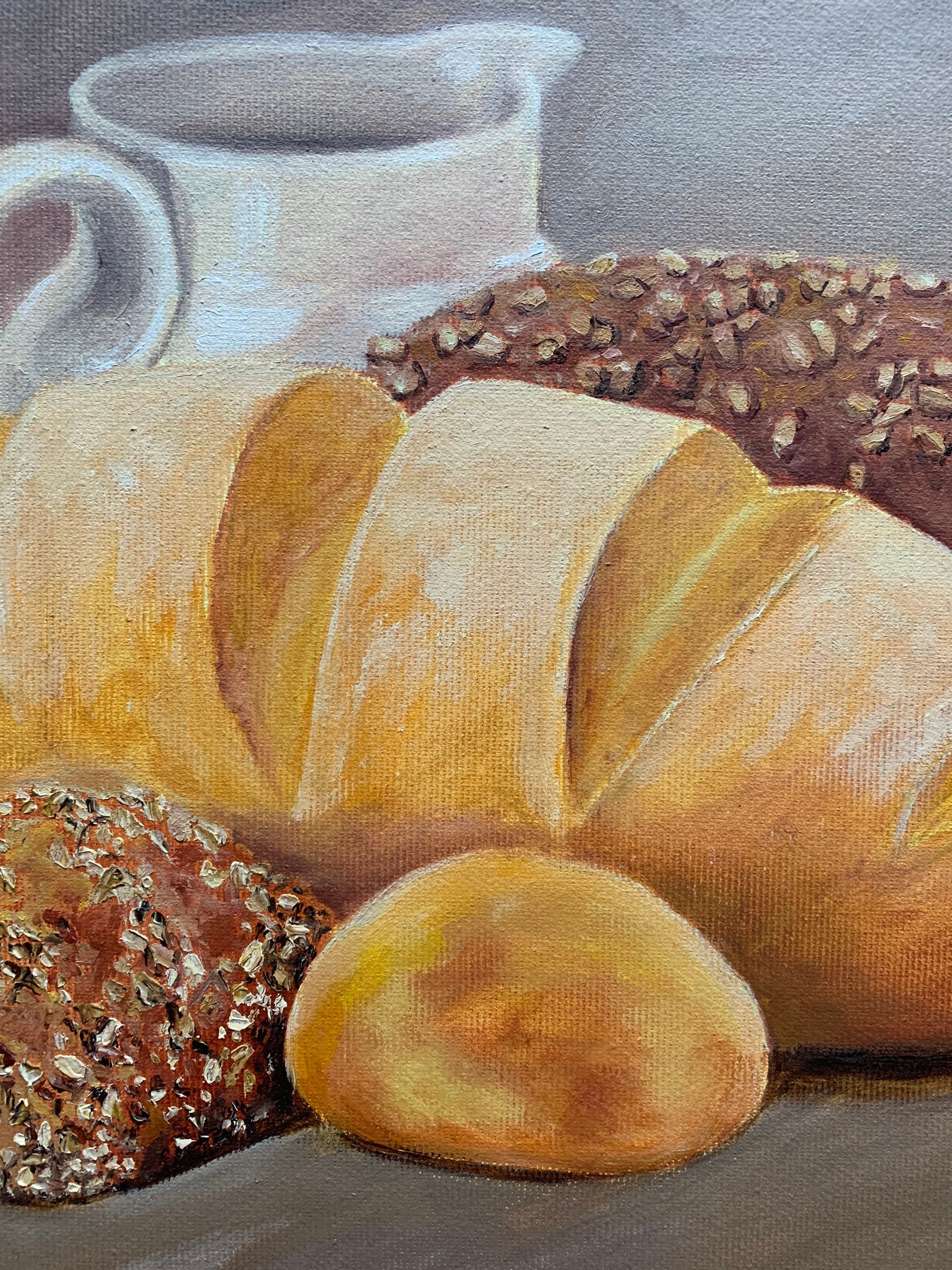 絵画。原画【Bear bought bread】 絵画。原画【Bear bought bread】 Original Oil Painting on