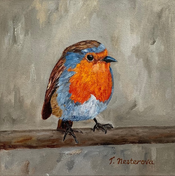 油絵　専用　何度もフラフープに入る鳥 油絵 専用 何度もフラフープに入る鳥