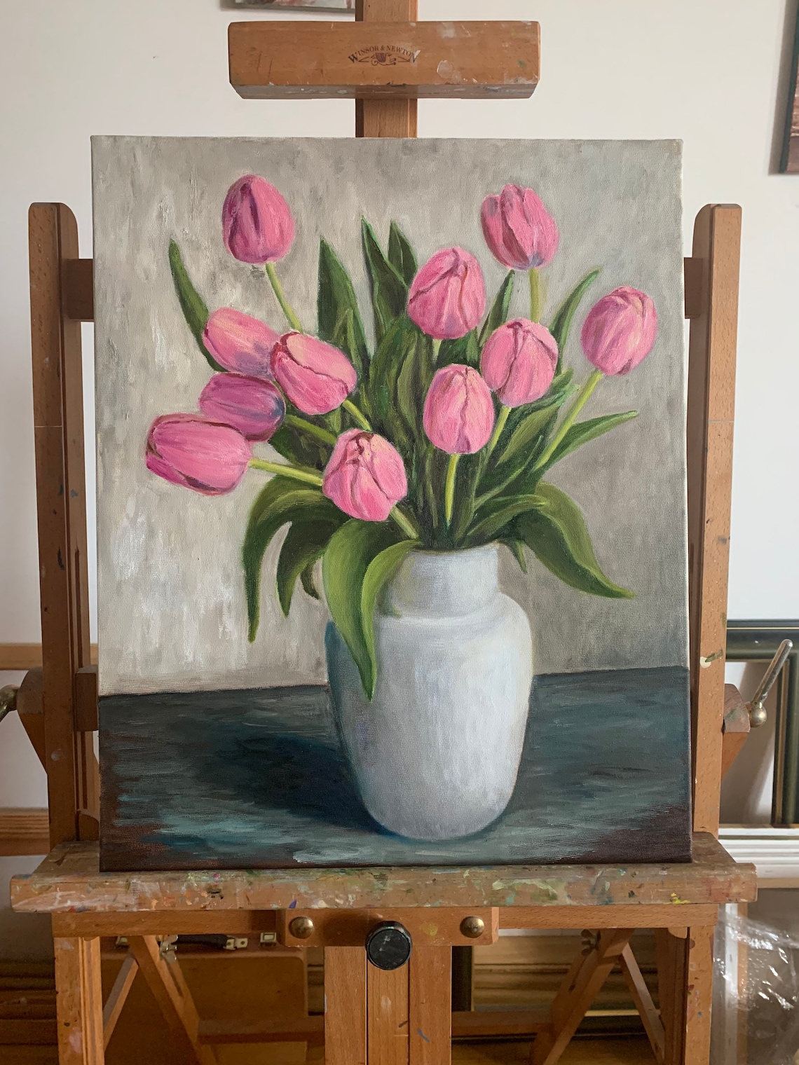 Original Tulip Oil Painting on Canvas, Floral Still Life (16x20) - Etsy