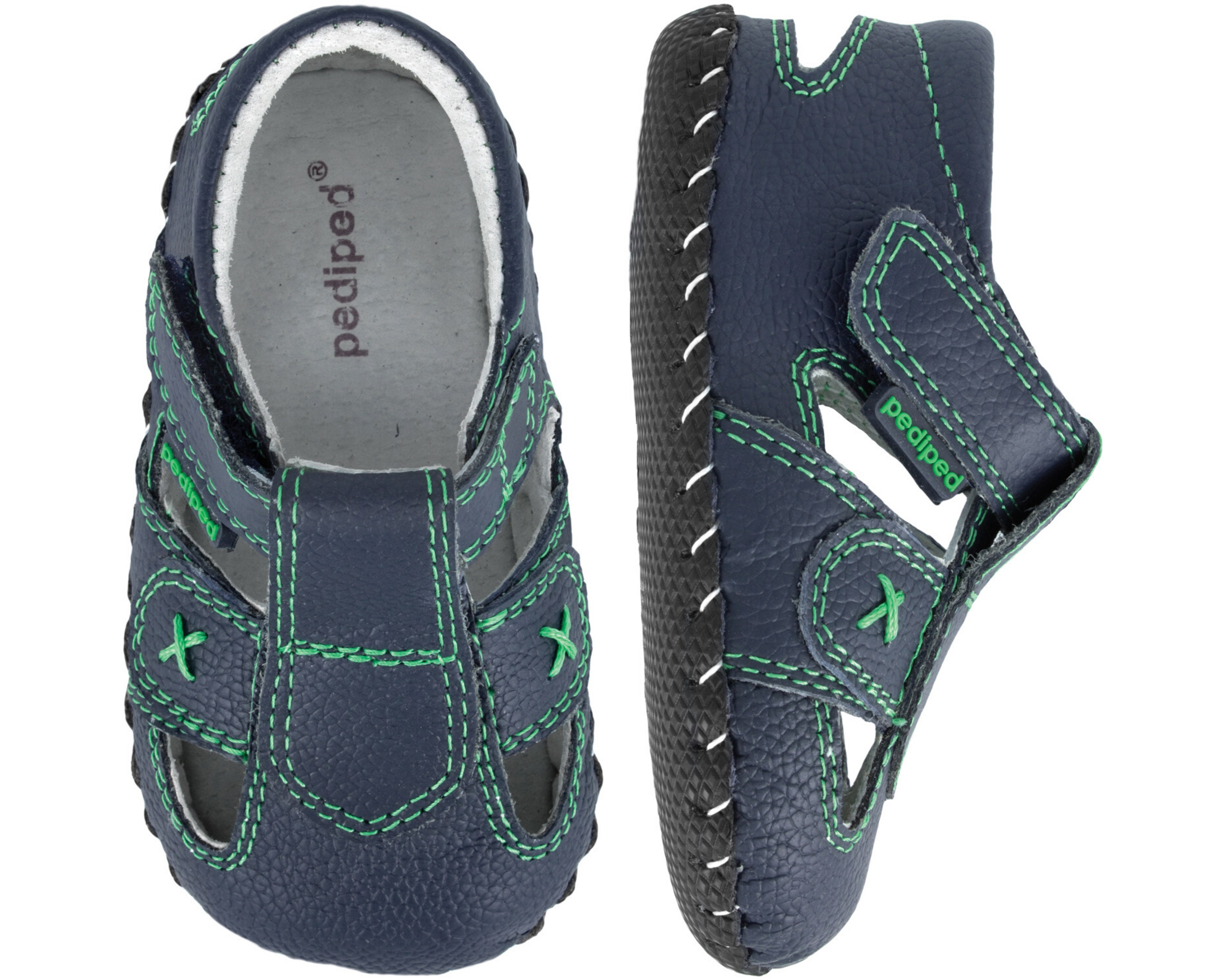 Baby Shoes / pediped Originals® Martin Navy Green / APMA