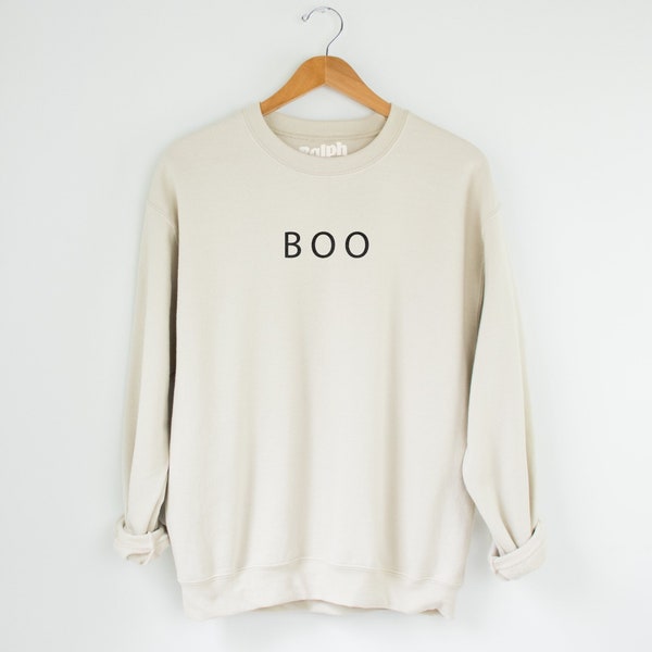 Halloween Sweatshirt | Boo Sweatshirt | Halloween Quote | Minimalist Jumper | Plus Size Sweatshirt | Spooky Sweatshirt | Unisex Jumper