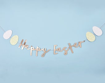 Happy Easter Banner | Banner for Easter | Reusable Easter Decorations | Easter Egg Hunt Decorations