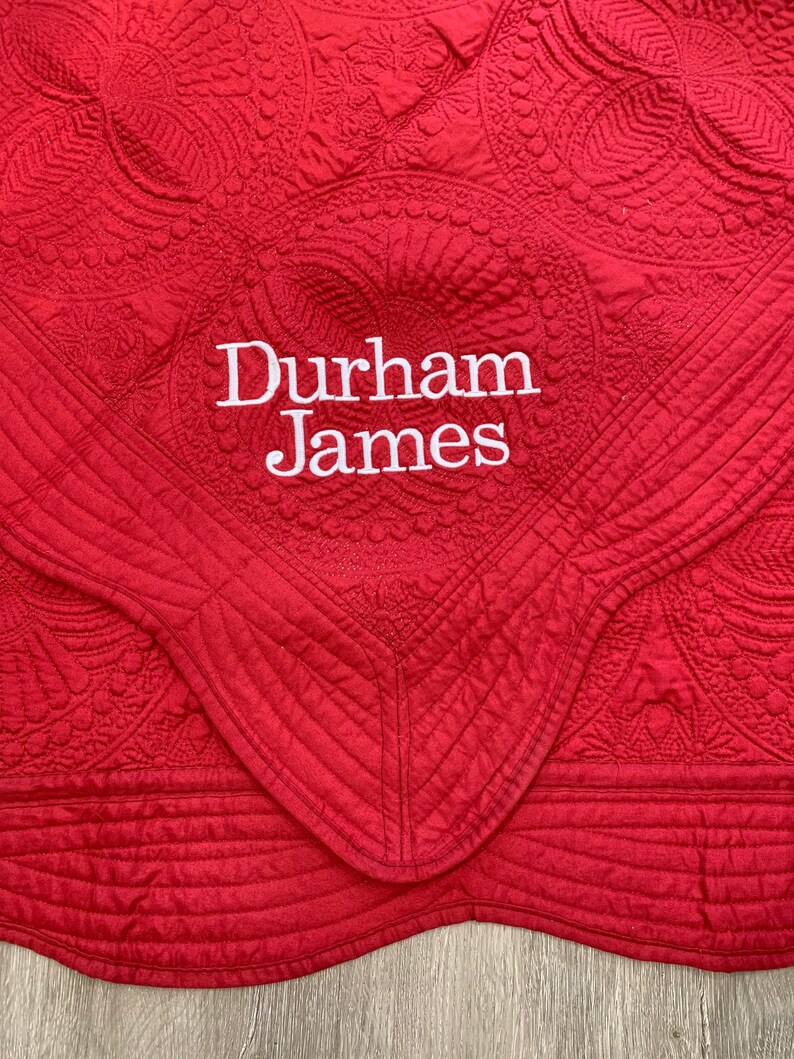 Heirloom Baby Blanket Name Embroidery Name Quilt Baby Boy Etsy