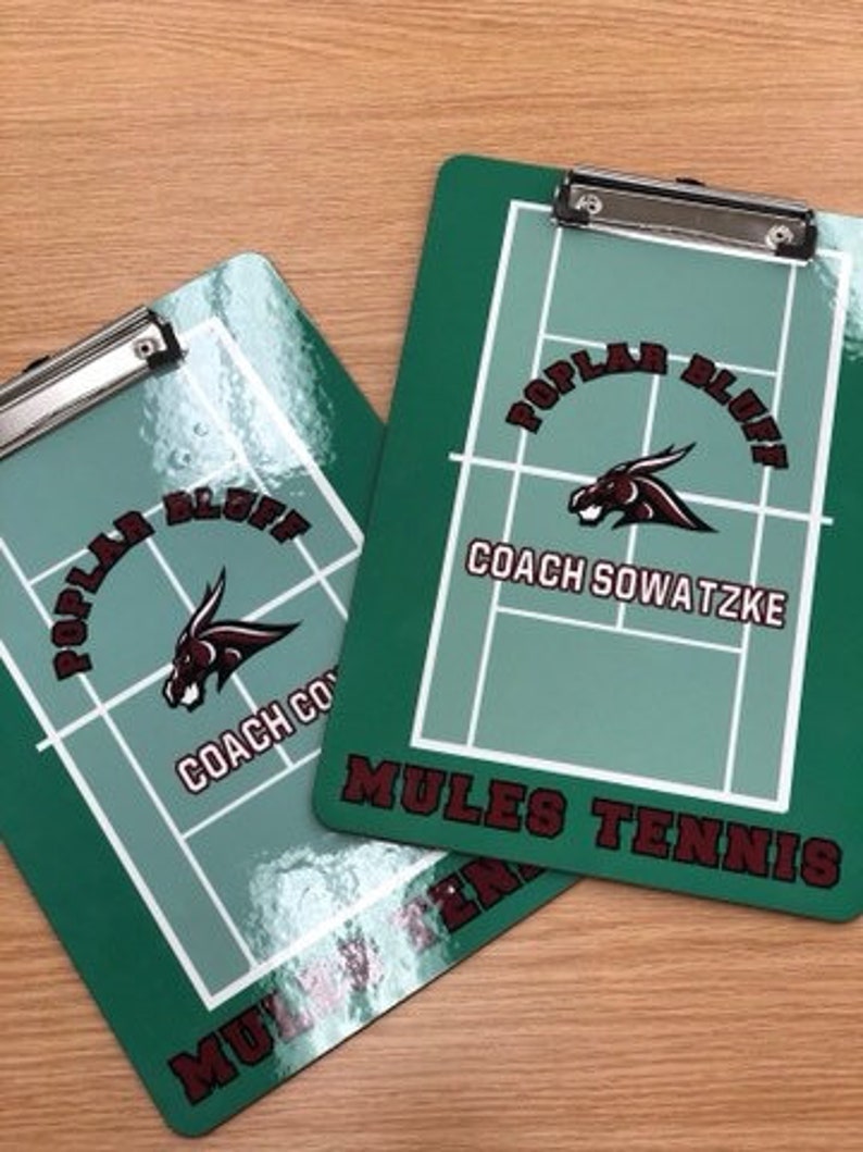 Custom Tennis Coach Clipboard Coaches Gift Idea Clipboard Etsy