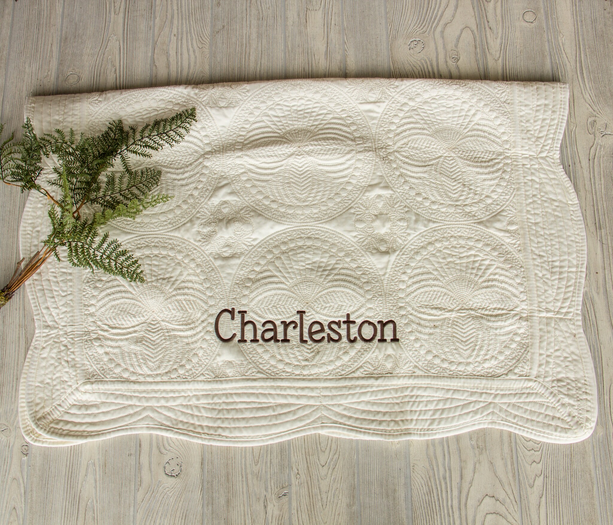 Heirloom Baby Blanket Name Embroidery Name Quilt Baby Boy Etsy