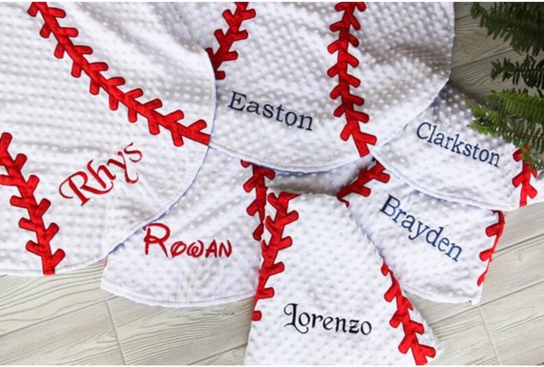 Baseball Blanket for Baby Boy Minky Baseball Blanket Etsy