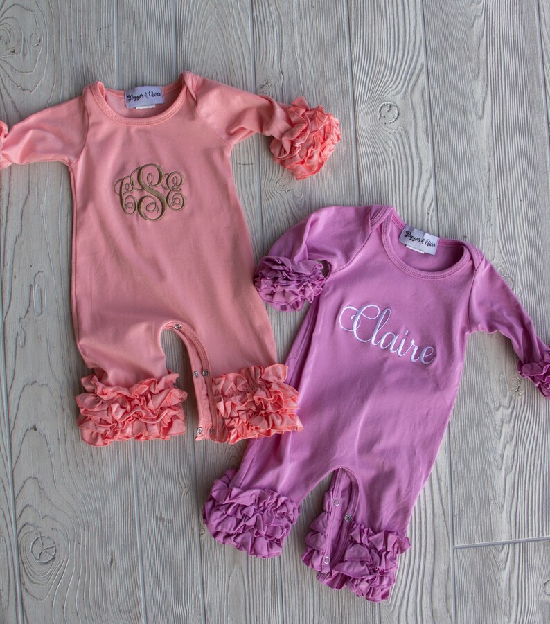 Pepper and Oliver CUSTOM Long Icing Romper Monogram Blanks Etsy