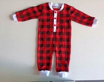 Buffalo Plaid Baby Pajamas - Etsy