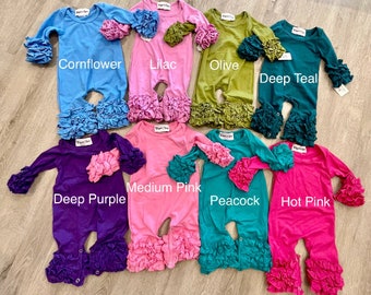 Pepper and Oliver Long Icing Romper Monogram Blank Blanks