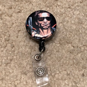 The Terminator 1.25" Badge Reel, Keychain, Pinback Button or Magnet! You choose! 80s, Arnold Schwarzenegger