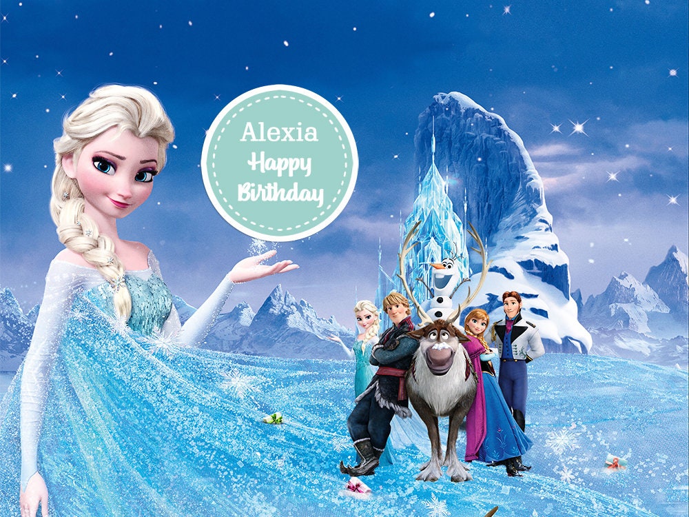 Frozen Birthday Backdrop Personalized Disney Poster Disney - Etsy Australia