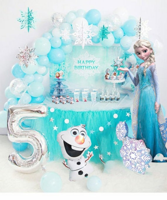 JPYZ 54Pcs Frozen Birthday Party Set Decorazione di Compleanno Stoviglie Set di Accessori per Feste Set da tavola Set di stoviglie Tavola Congelati per Bambini Compleanno 