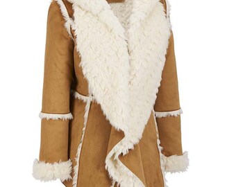 shearling suede coat