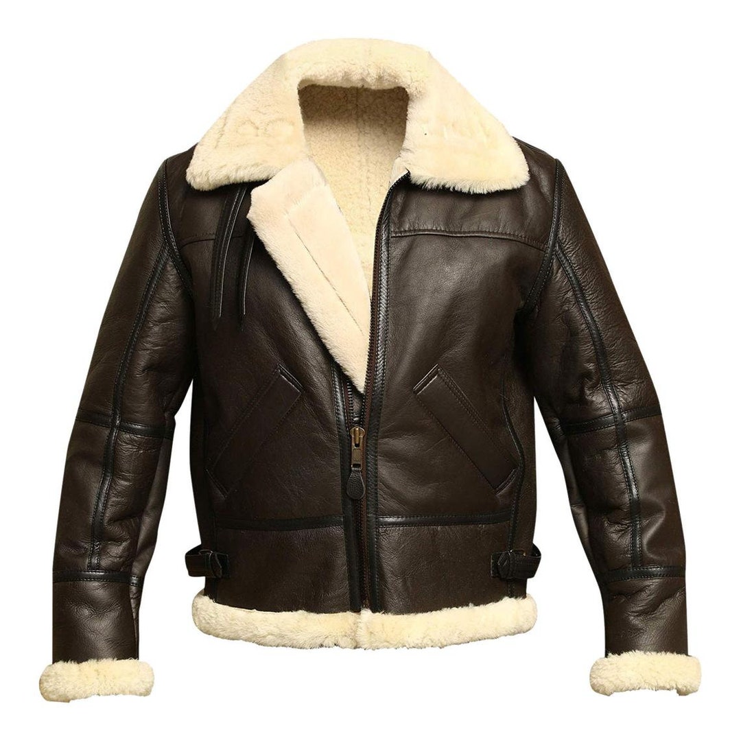 B3 Bomber Shearling Aviator Winter Sheepskin Leather Jacket - Etsy