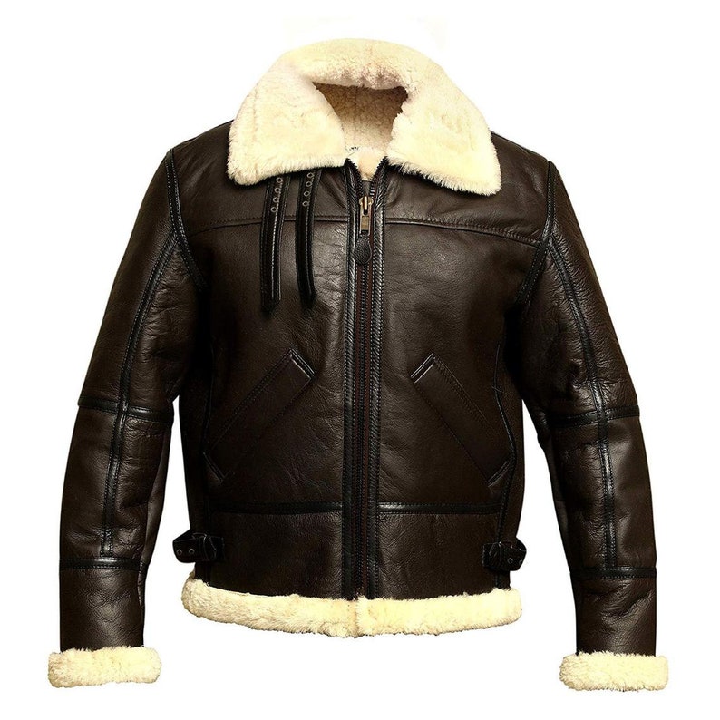 B3 Bomber Shearling Aviator Winter Sheepskin Leather Jacket - Etsy