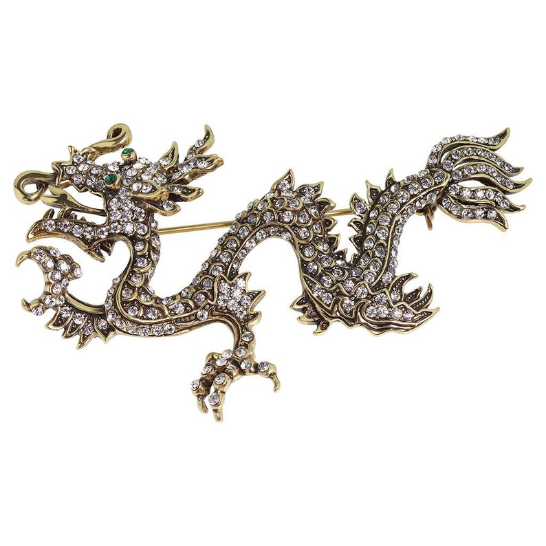 HEIDI DAUS Shimmering Dragon Crystal Dragon Pin Clear Version image 2
