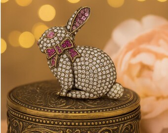 高質で安価 Heidi Accented Crystal Rabbit Hoppity Hippity Signed Daus アクセサリー