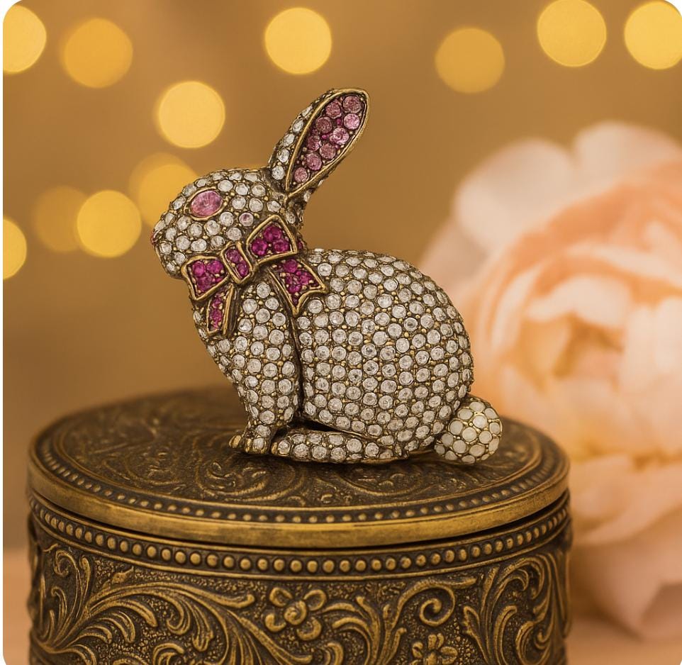 【逸品】 Hoppity Hippity Signed Daus Heidi Rabbit Accented Crystal アクセサリー