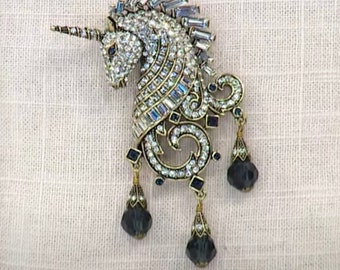 Heidi Daus Untamed Beauty Unicorn Pin SWAROVSKI CRYSTALS