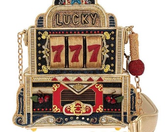 Mary Frances Lucky 7 Embellished Slot Machine Handbag New With Tags