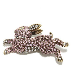 Heidi Daus Signed Baby Honey Bunny Pin Brooch Swarovski Crystals