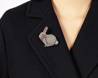 Heidi Daus Signed Hippity Hoppity Rabbit Crystal Accented