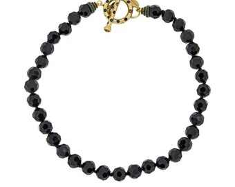 Heidi Daus Chain Reaction 18" Black Beaded Multi-Color Crystal Toggle Necklace
