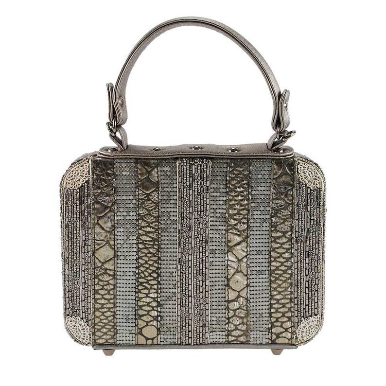 Mary Frances Mile High Embellished Travel Theme Top-Handle Handbag New With Tags