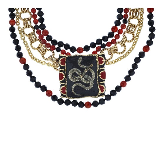 Heidi Daus Maximal Serpent Beaded Enamel Chain Cr… - image 5