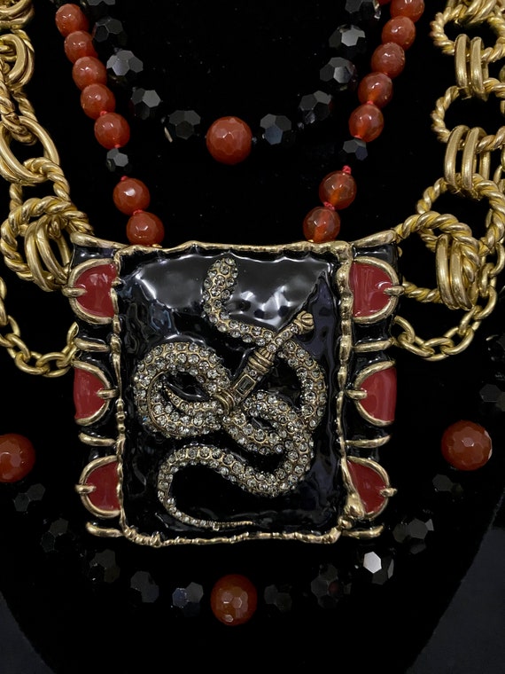 Heidi Daus Maximal Serpent Beaded Enamel Chain Cr… - image 2