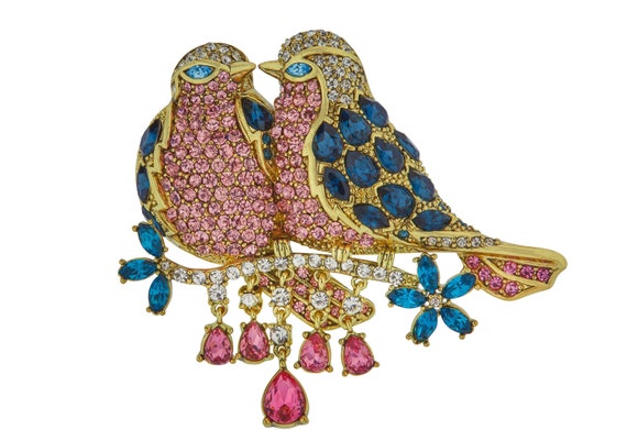 Heidi Daus Love Song Crystal Bird Pin Brooch Etsy Canada