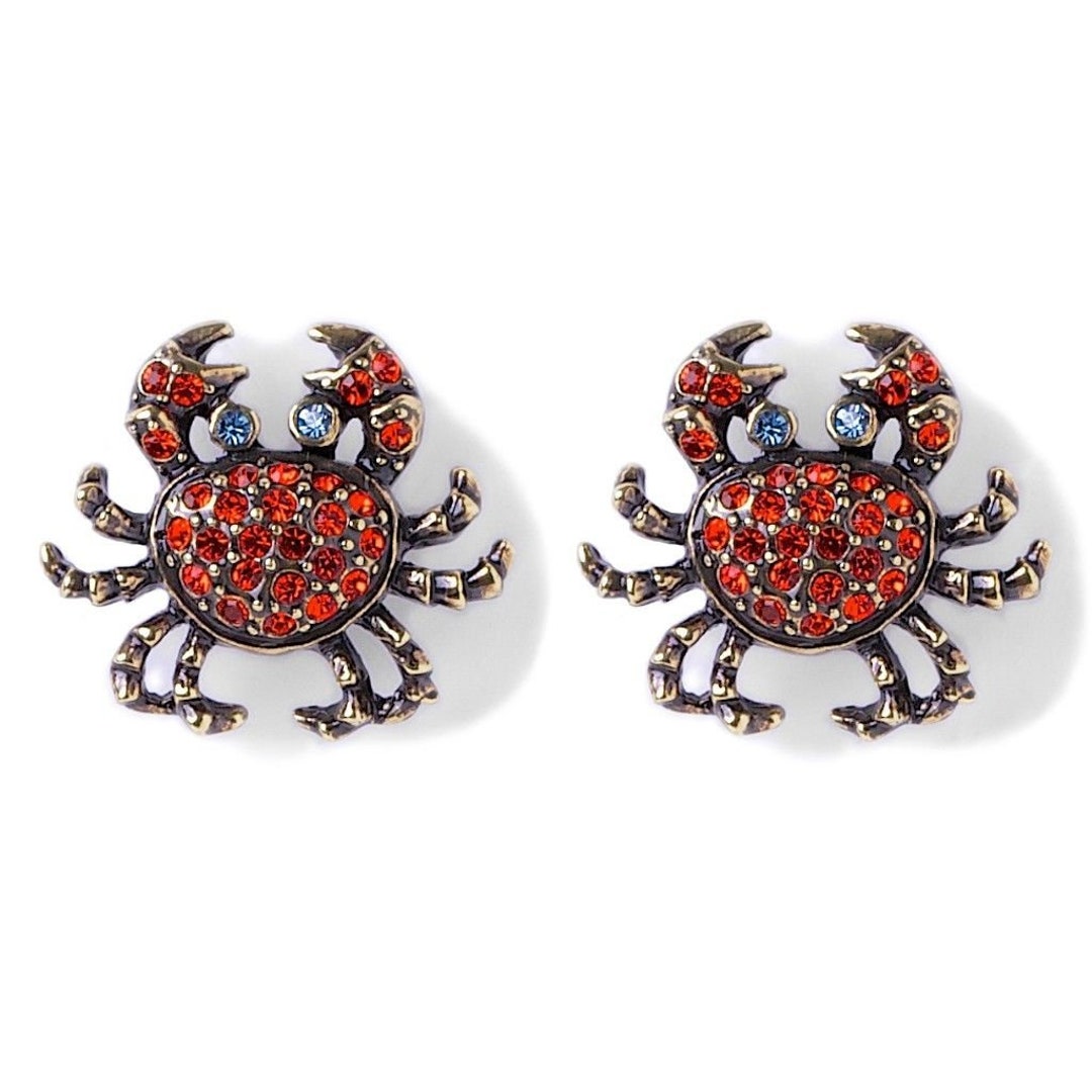 Heidi Daus Queen Crab Earring pierced Red Version Etsy