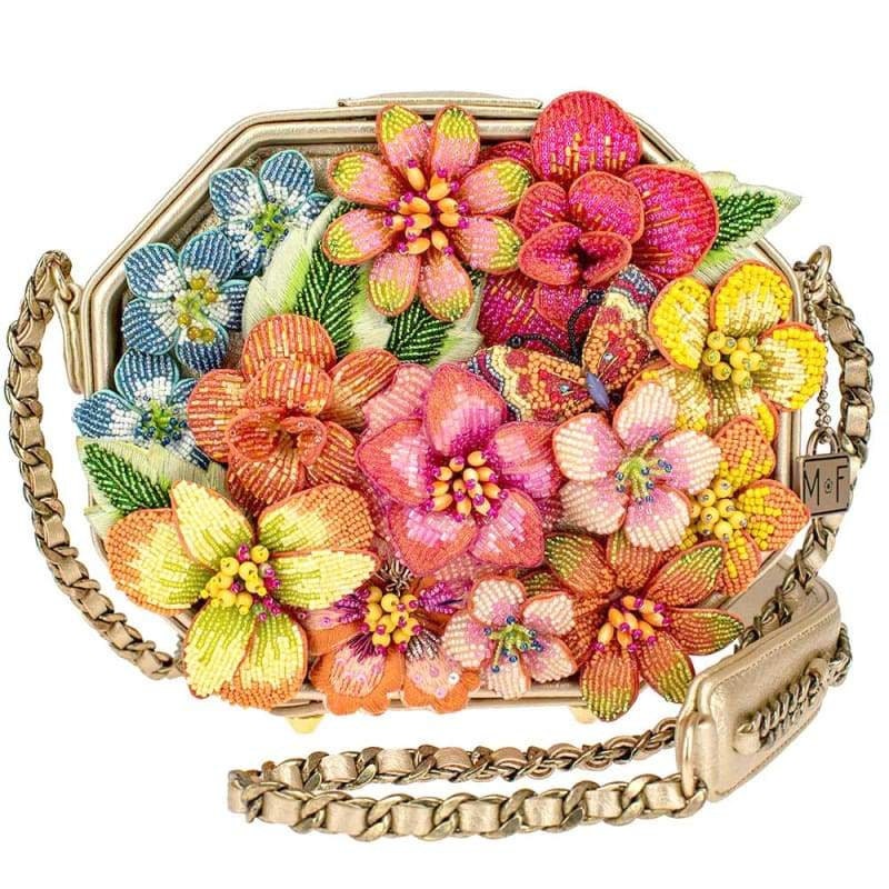 メリーフランシス 装飾バッグ MARY FRANCES ビーズ フラワーモチーフ Mary Frances Wild Blossom Beaded Floral Handbag, 3D