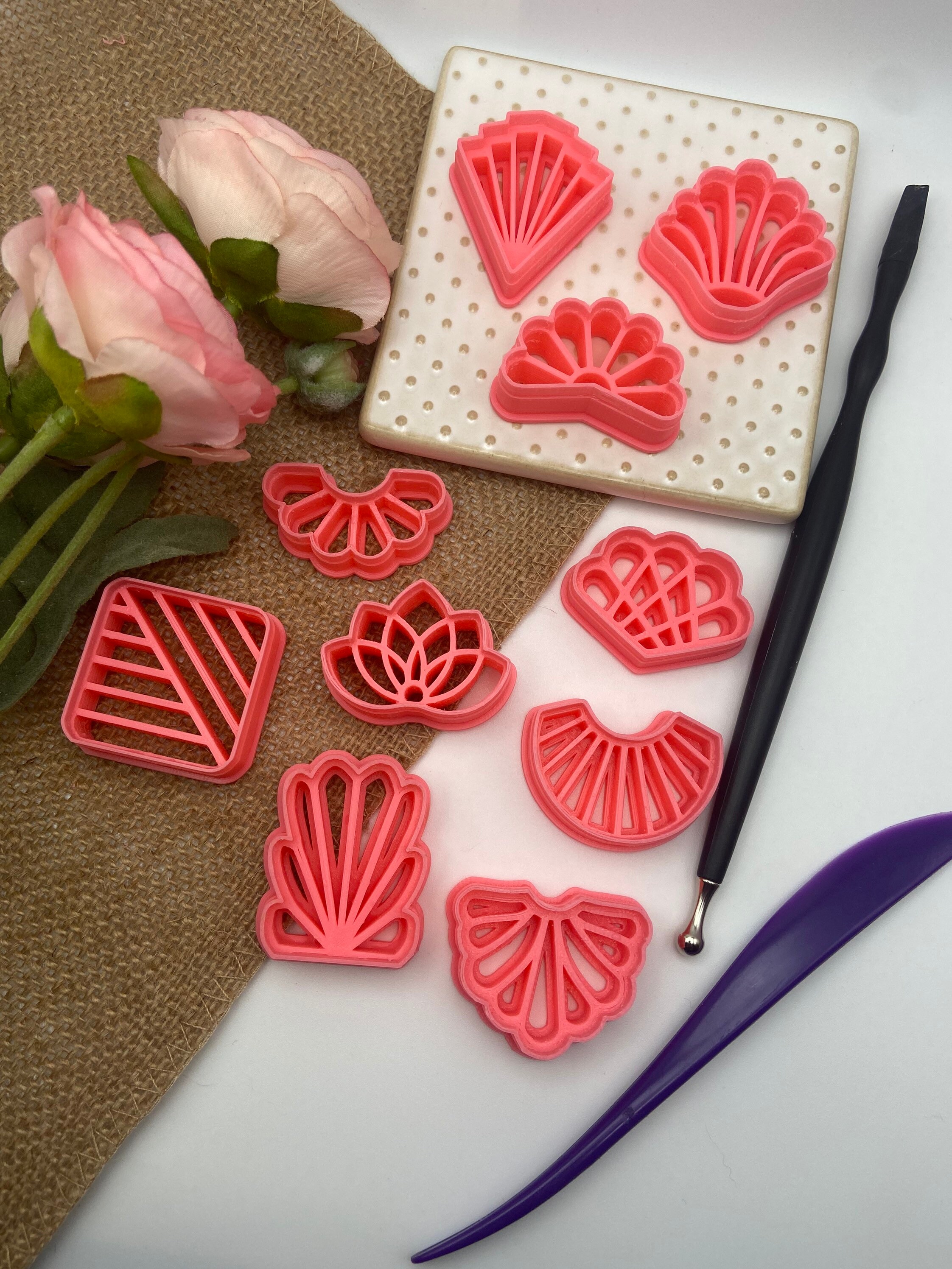 Embossing polymer clay cutter large set/ polymer clay cutter/ Etsy