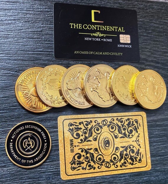 John Wick Card and Coins Set. John Wick Gold Coin. Adjudicator Etsy