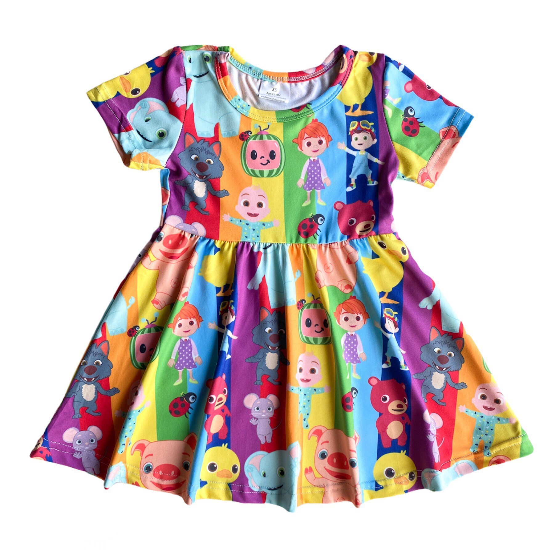 Colorful Cocomelon Dress Muticolor Cocomelon Birthday Dress | Etsy