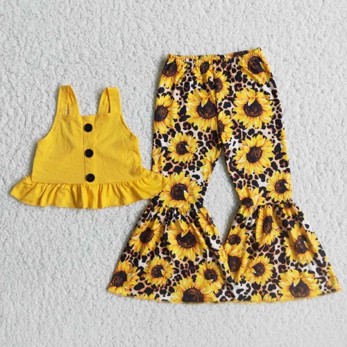 Sunflower Outfit for Baby Girl Toddler Girls Sunflower Etsy