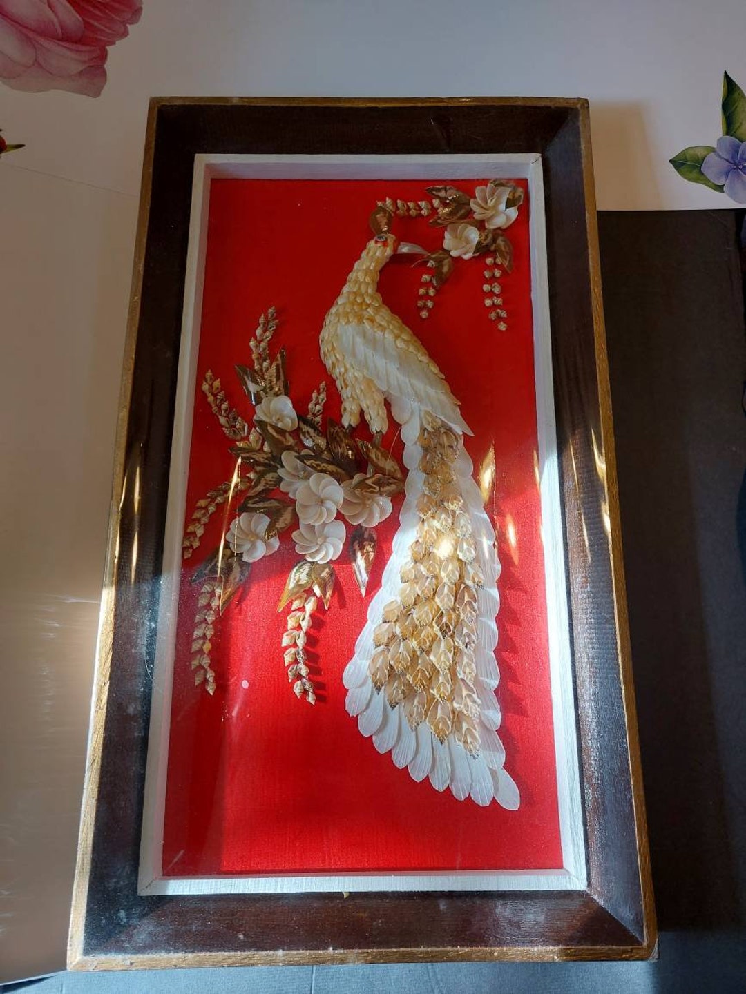Large Vintage Shell Art From China - Etsy
