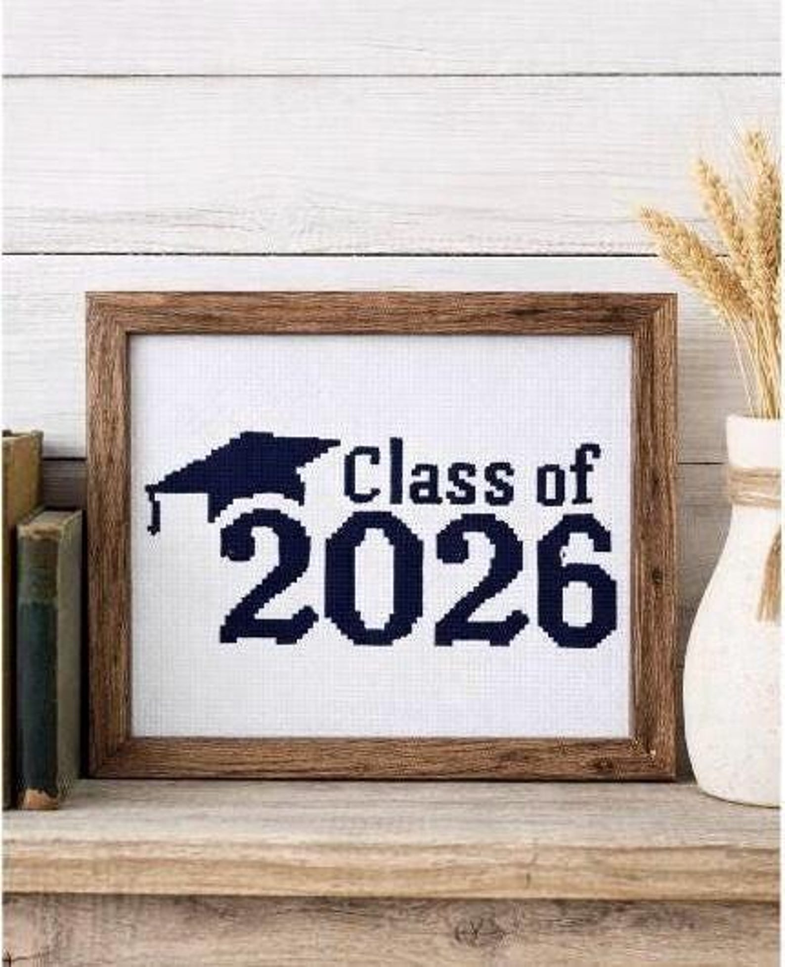 Grad Cap Cross Class of 2026 Graduation Cap Cross Stitch Pattern (PDF Download) - Etsy