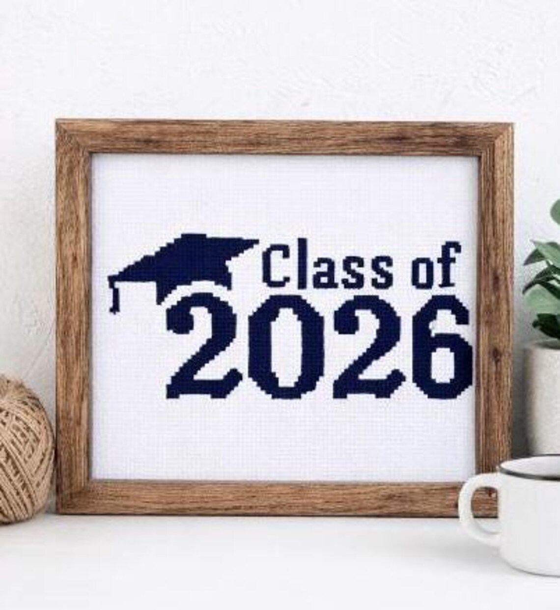 Grad Cap Cross Class of 2026 Graduation Cap Cross Stitch Pattern (PDF Download) - Etsy