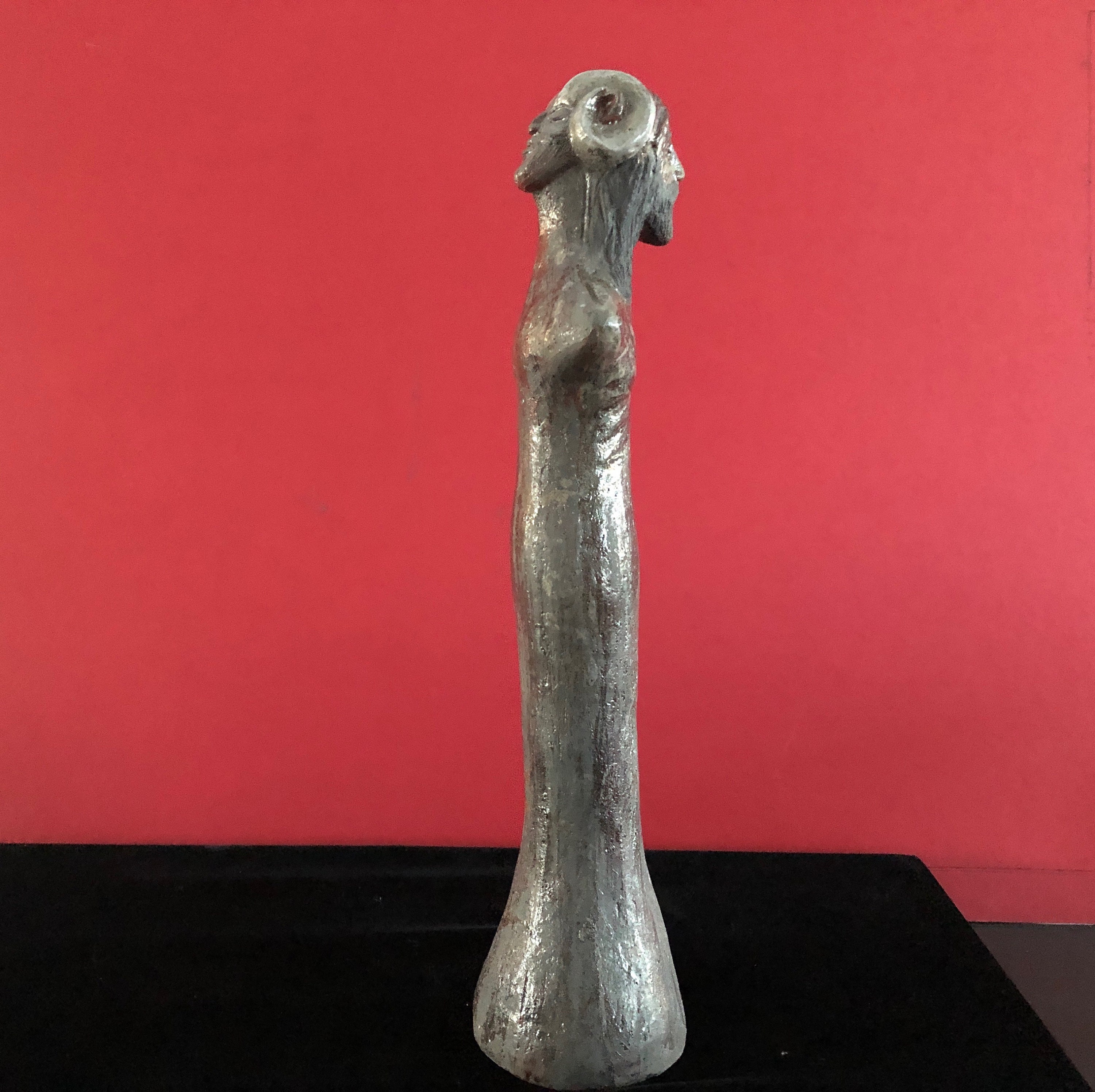 Twofaced Clay Sculpture Etsy