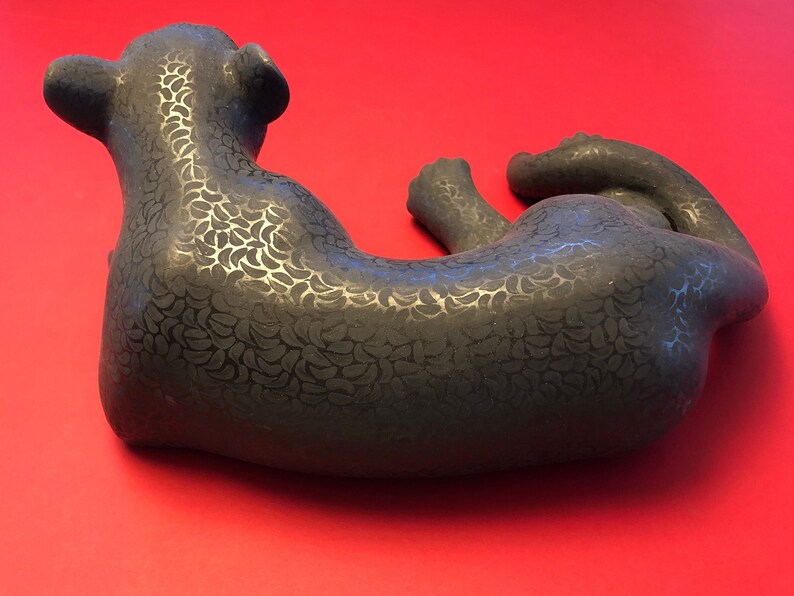 Lying Jaguar Panther Clay Statue by Juana Gomez Ramirez Etsy