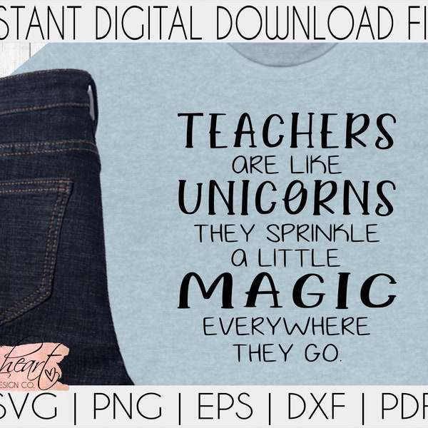 Teachers Are Like Unicorns They Sprinkle a Little Magic Everywhere They Go SVG | Teaching SVG | Teacher Appreciation SVG