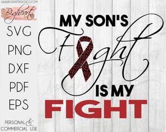 Le combat de mon fils est mon combat d’anémie sellimule SVG | Drépanocytose Anemia Awareness SVG | Drépanocytose Anémie Guerrier SVG