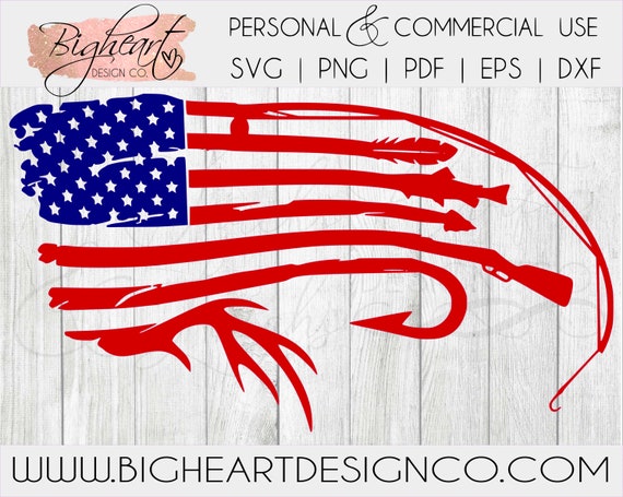 Download Hunting Fishing American Flag Svg Hunting Svg Fishing Svg Etsy