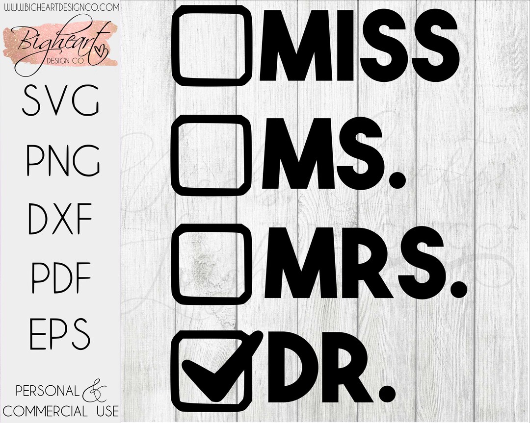 Miss Ms. Mrs. Dr. SVG Women Power SVG Be a Female Doctor SVG Etsy