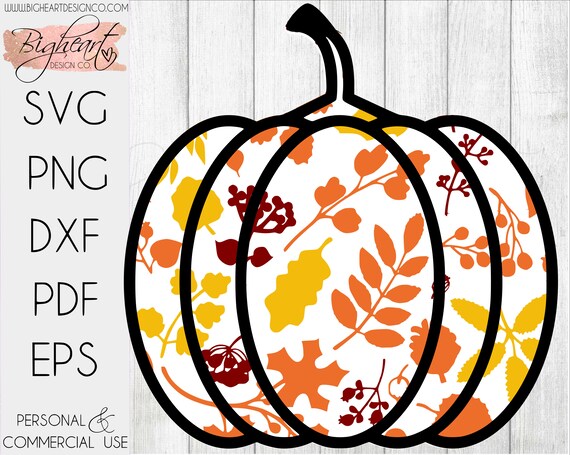 Layered Fall Pumpkin SVG Pumpkin Leaves SVG Pumpkin Fall - Etsy