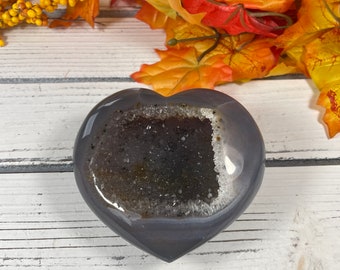 Grade A Druzy Agate Heart Spiritual Meditation Energy Protection Mineral Healing Crystal Decor Piece Surry Hills Stones Chakra Crystals Raw