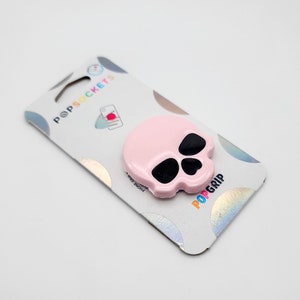 Adorable Handmade Resin Skull Phone Grip, Skull Popsocket , Kawaii, Goth